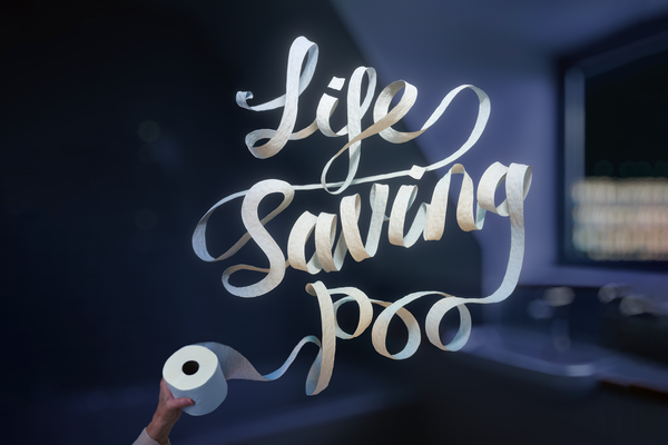 Image of loo roll edited to read "Life Saving Poo"